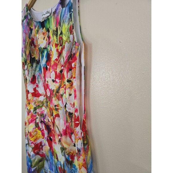 Joseph Ribkoff Floral Sheath Dress Womens 10 Multicolor Sleeveless Painterly - Picture 6 of 10
